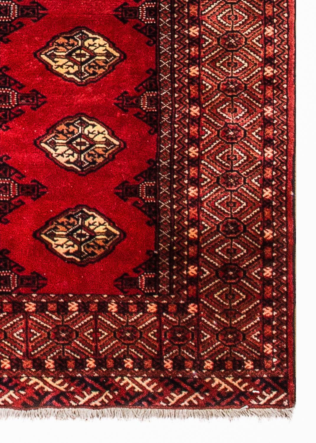 Tapis de couloir Tapis Turkaman - 369 x 106 cm - rouge