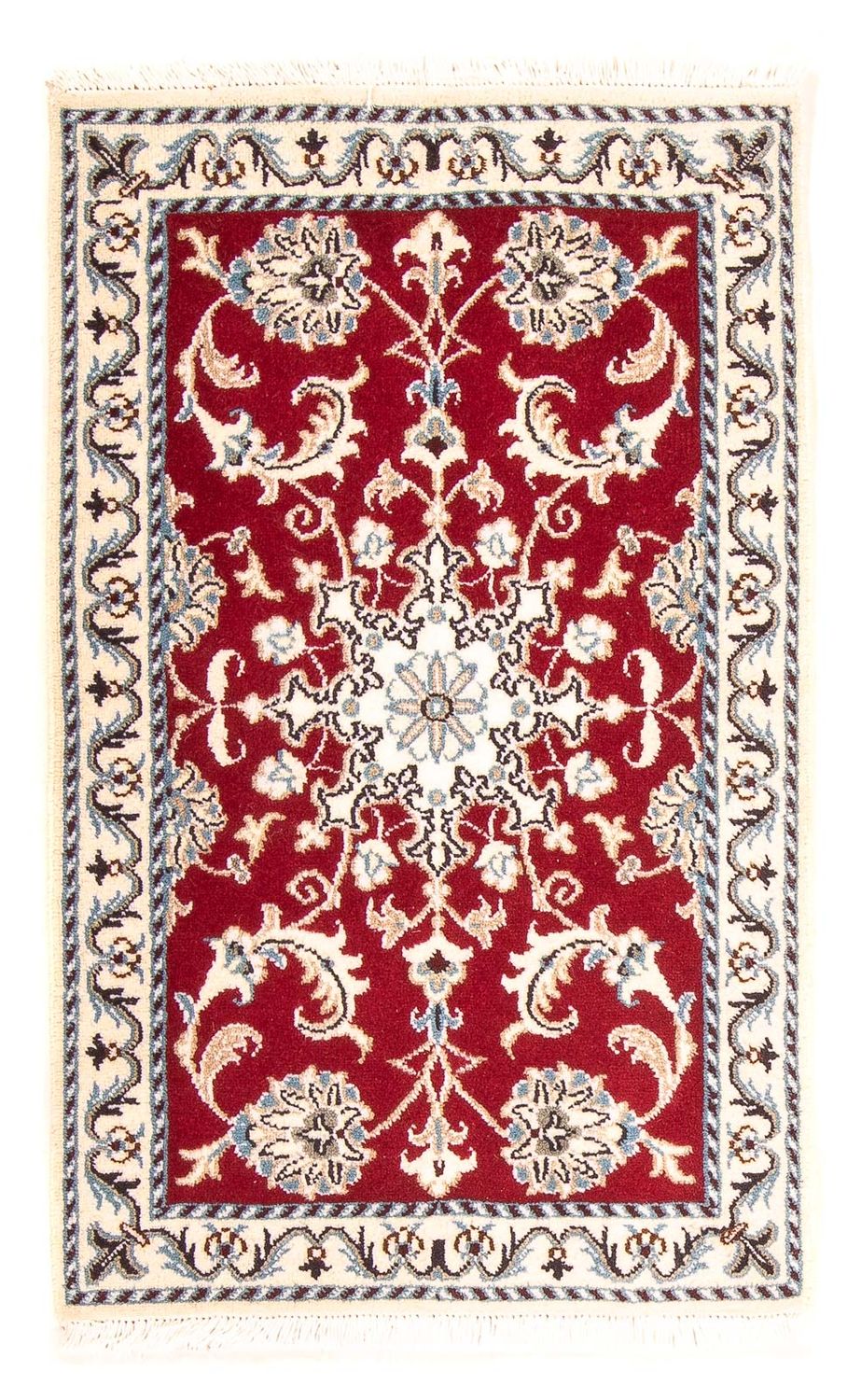Tapis persan - Nain - Royal - 100 x 60 cm - rouge foncé