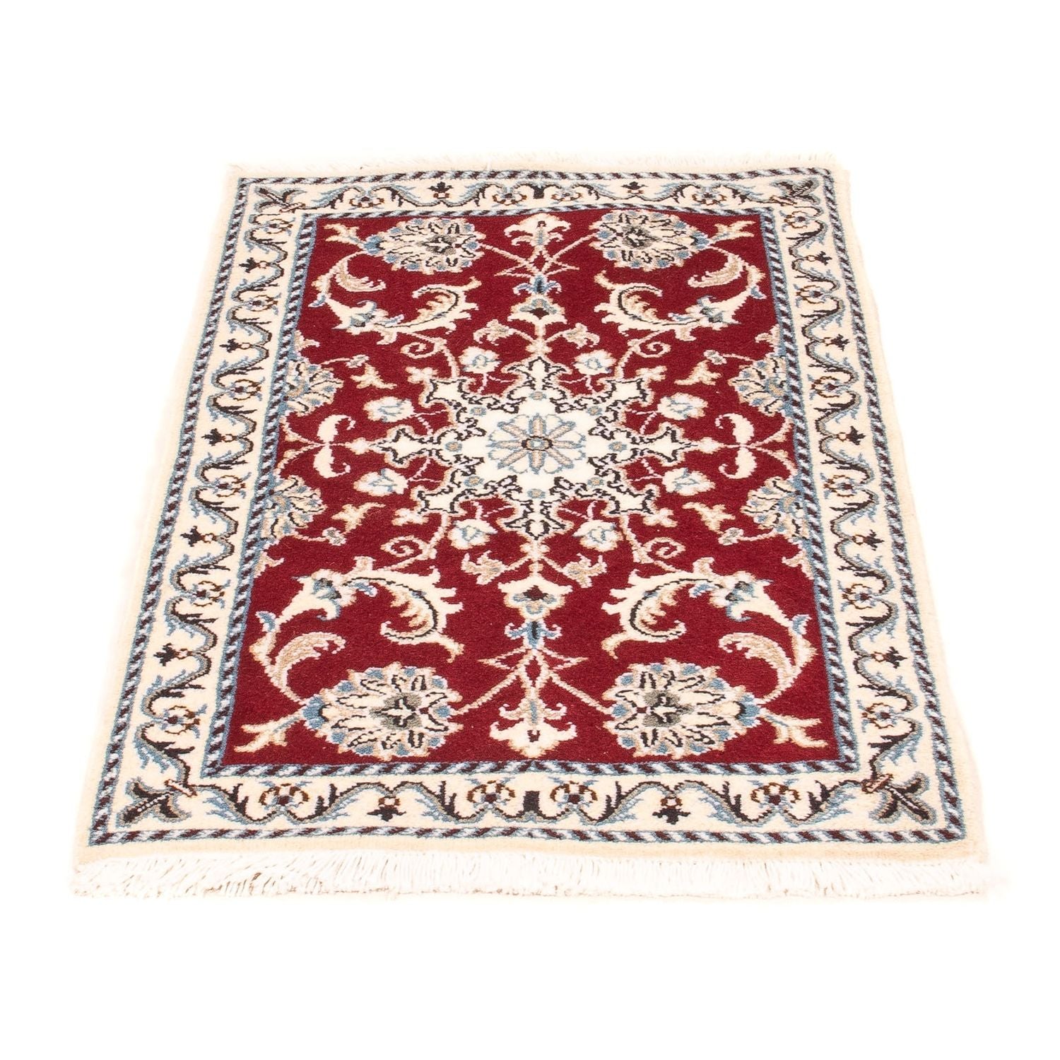 Tapis persan - Nain - Royal - 100 x 60 cm - rouge foncé