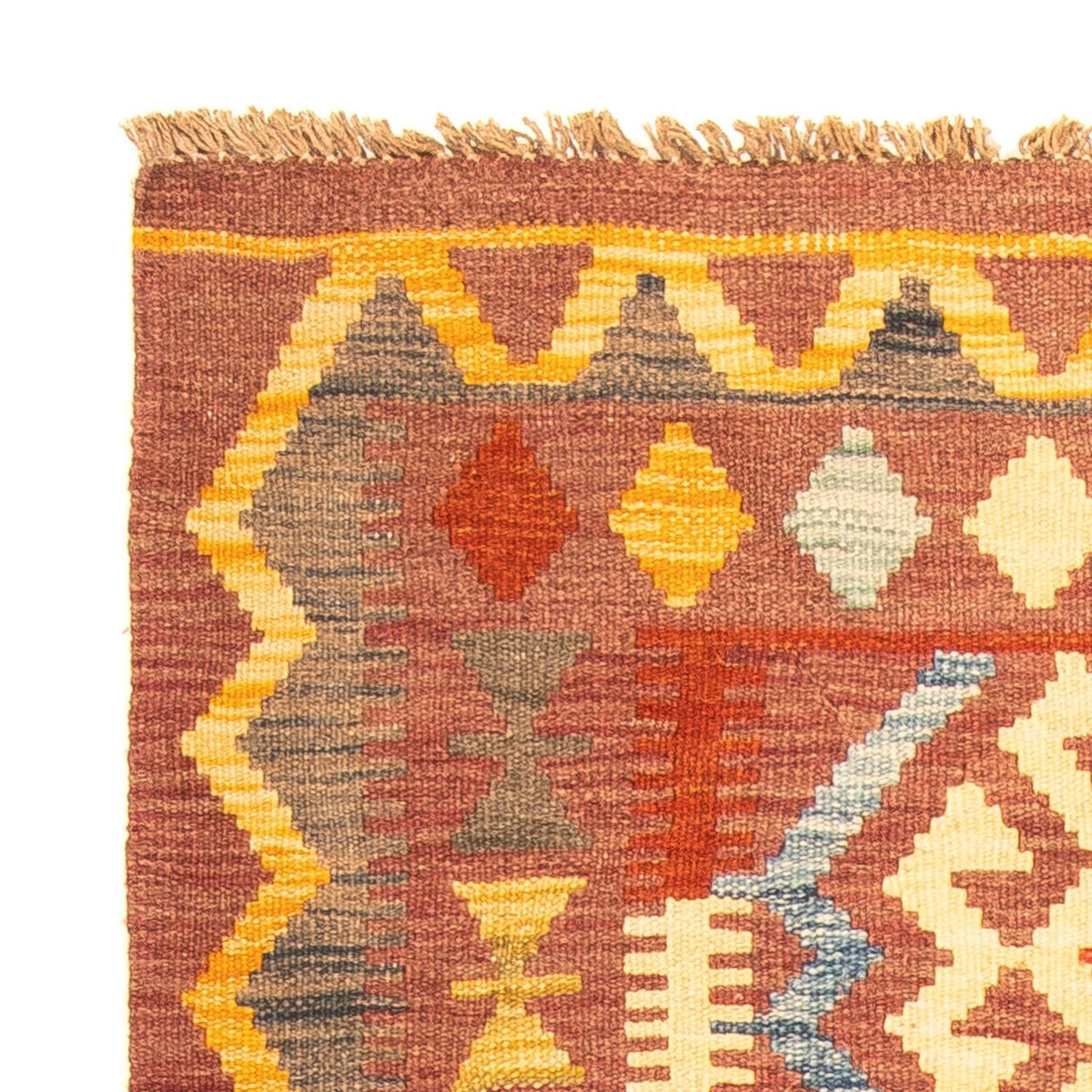 Tapis Kelim - Splash - 125 x 86 cm - marron