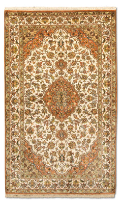 Tapis en soie - Soie du Cachemire - 160 x 95 cm - beige