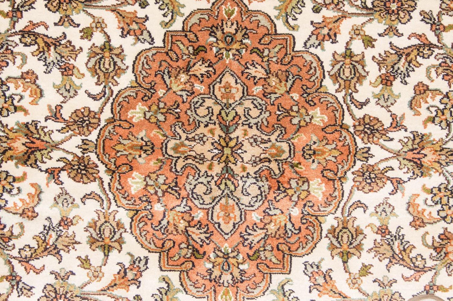 Tapis en soie - Soie du Cachemire - 160 x 95 cm - beige
