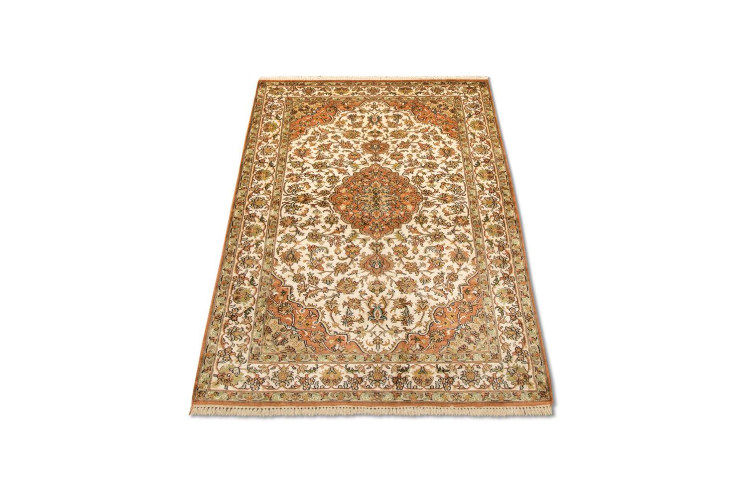 Tapis en soie - Soie du Cachemire - 160 x 95 cm - beige