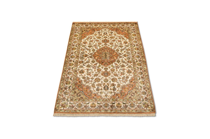 Tapis en soie - Soie du Cachemire - 160 x 95 cm - beige