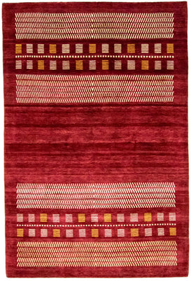 Tapis Gabbeh - Loribaft Persan - 300 x 198 cm - rouge