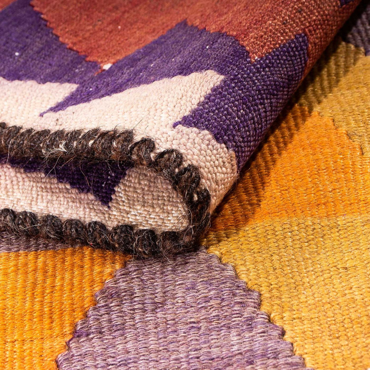 Tapis de couloir Tapis Kelim - Vieux - 310 x 150 cm - multicolore