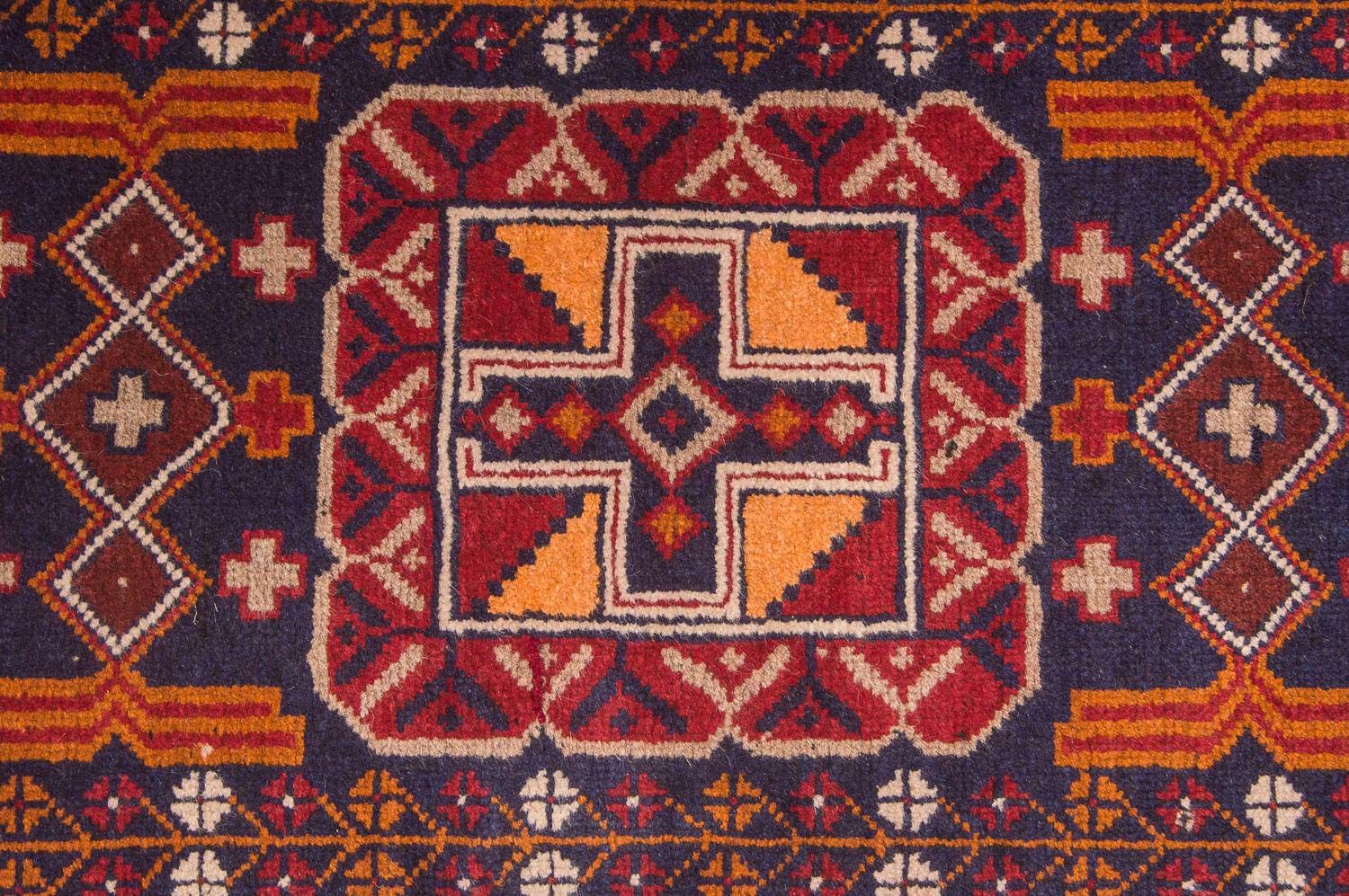 Tapis Belutsch - 126 x 77 cm - multicolore