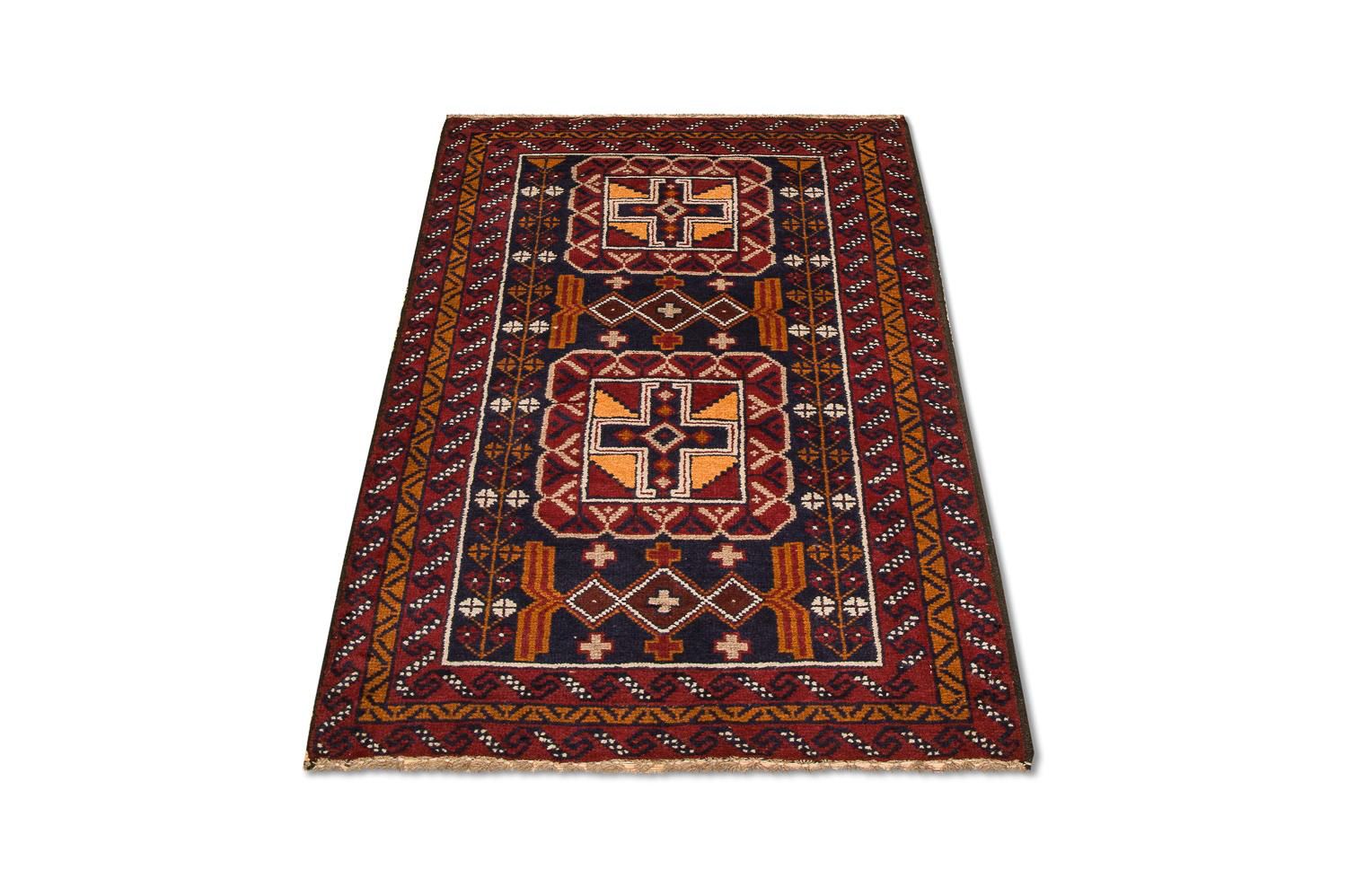 Tapis Belutsch - 126 x 77 cm - multicolore