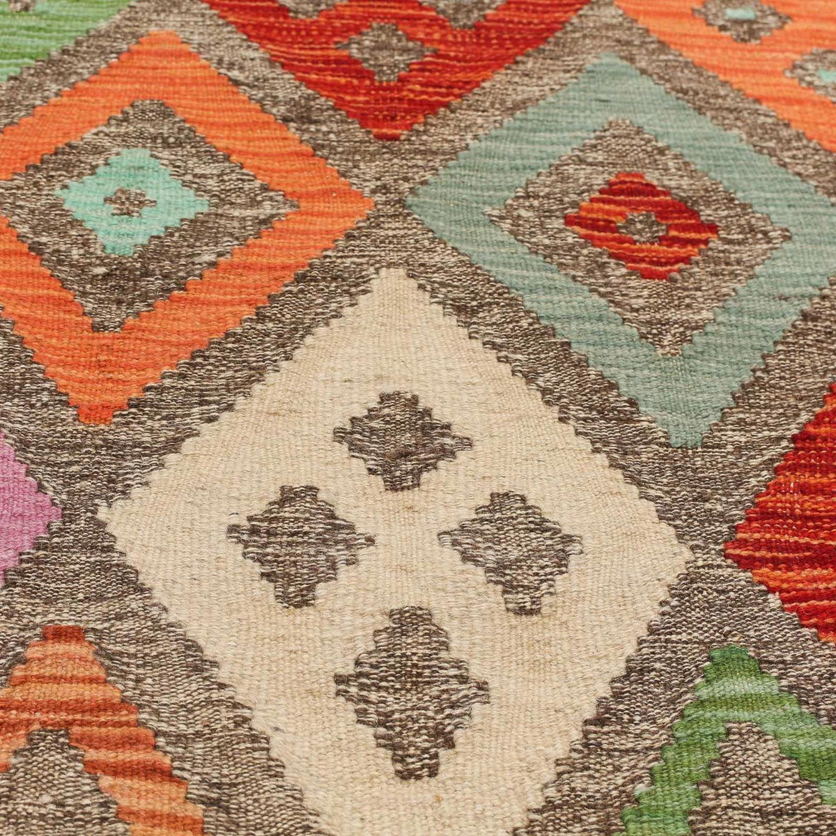 Tapis Kelim - Splash - 194 x 151 cm - multicolore