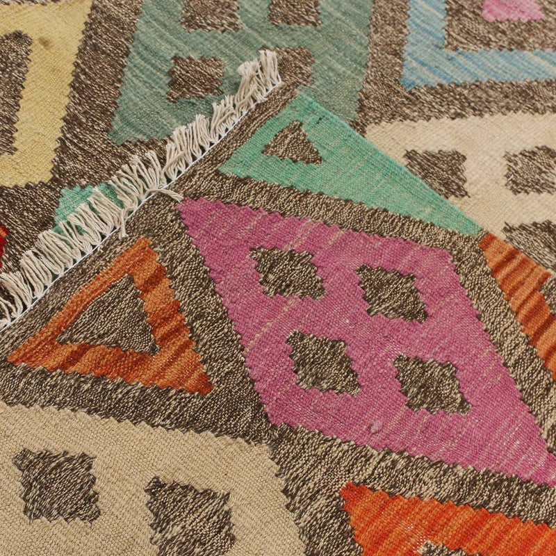 Tapis Kelim - Splash - 194 x 151 cm - multicolore