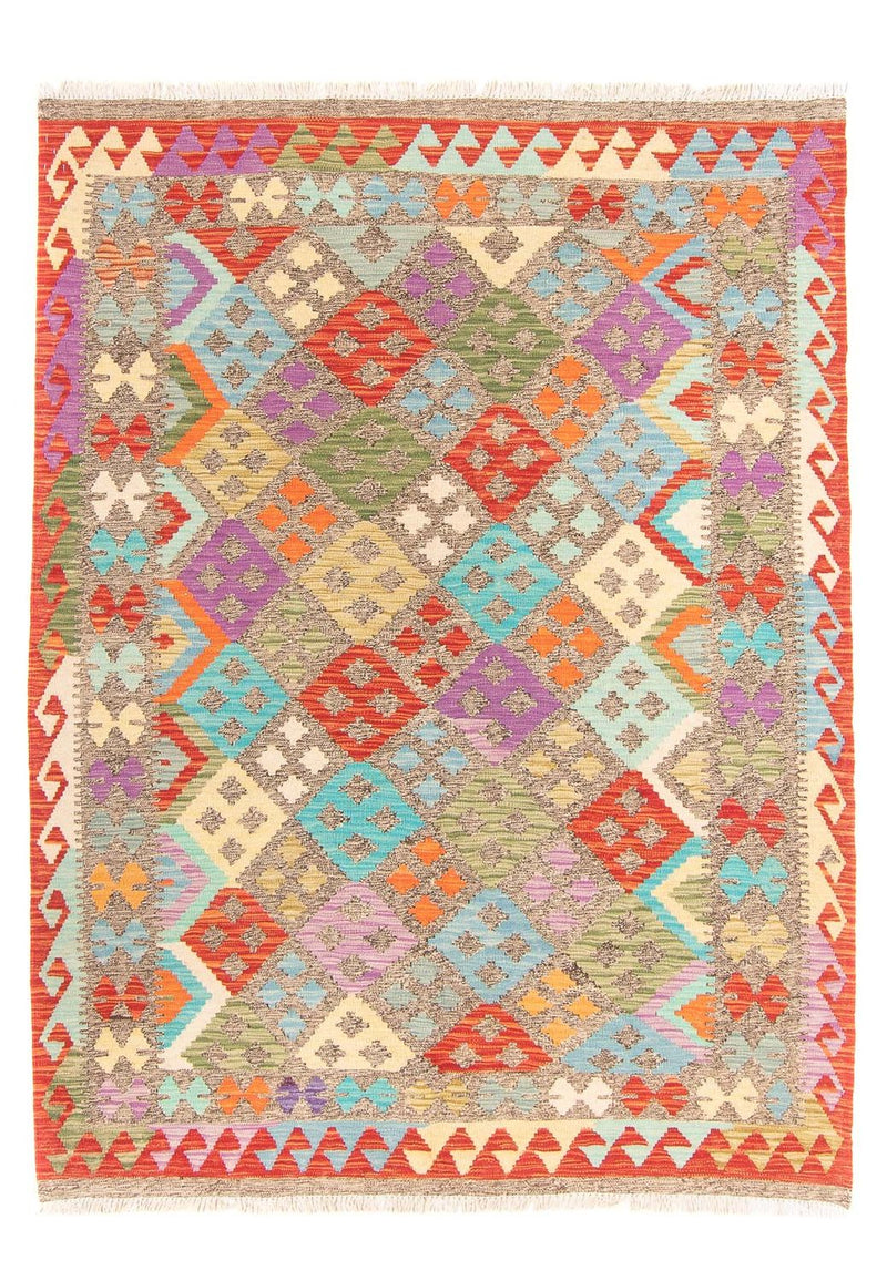 Tapis Kelim - Splash - 206 x 155 cm - multicolore