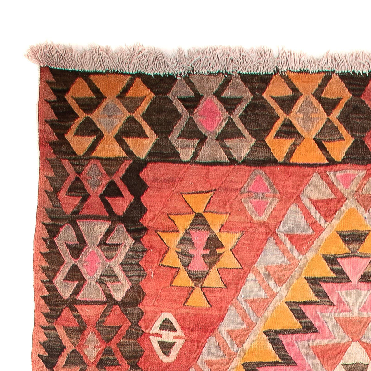 Tapis de couloir Tapis Kelim - Vieux - 425 x 165 cm - rouge clair