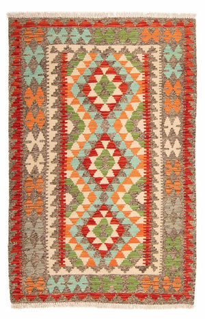 Tapis Kelim - Splash - 148 x 97 cm - multicolore