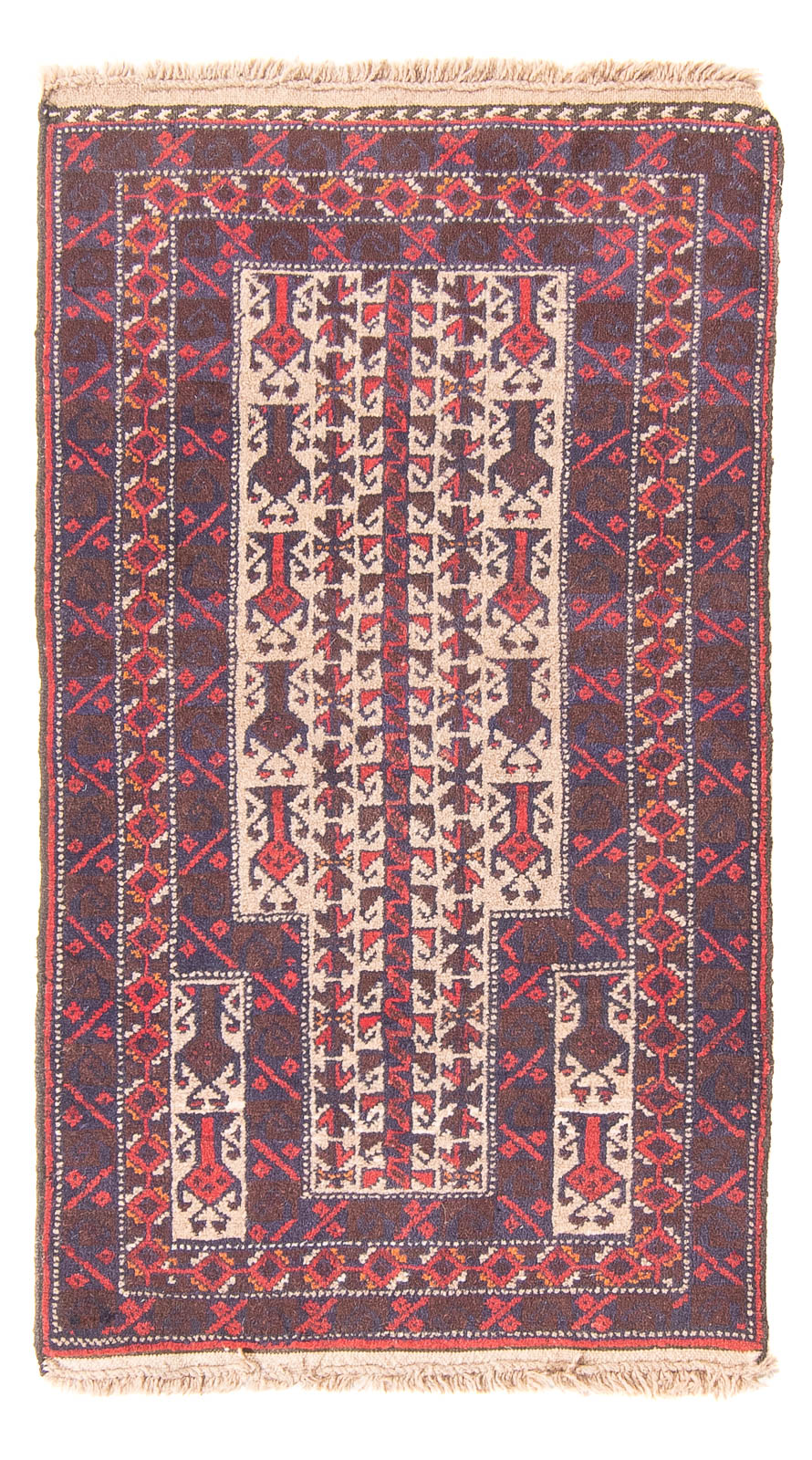 Tapis Belutsch - Tapis de prière - 113 x 62 cm - beige