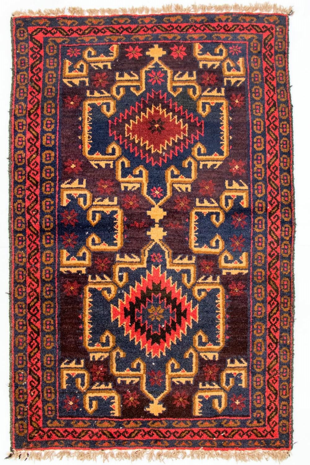 Tapis Belutsch - 129 x 77 cm - multicolore