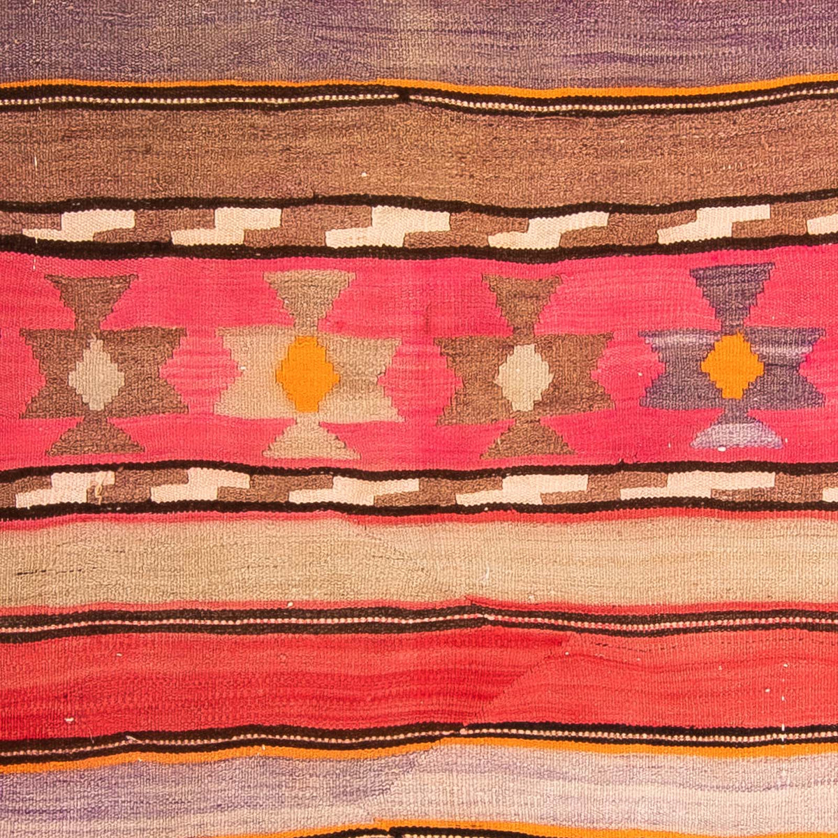 Tapis de couloir Tapis Kelim - Vieux - 340 x 150 cm - multicolore