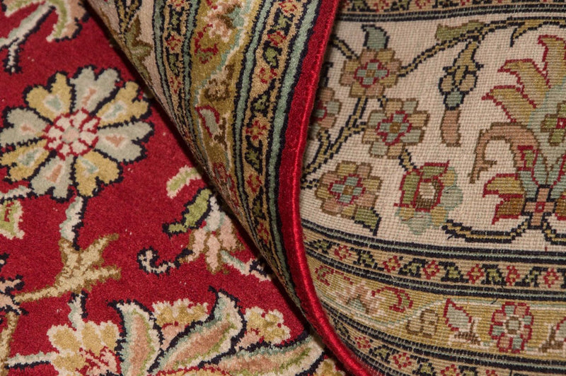 Tapis en soie - Soie du Cachemire - 214 x 150 cm - rouge