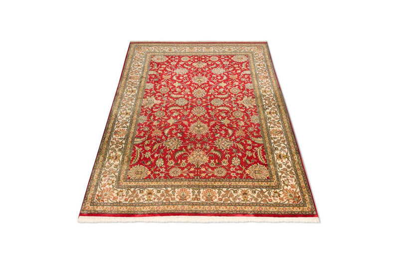 Tapis en soie - Soie du Cachemire - 214 x 150 cm - rouge