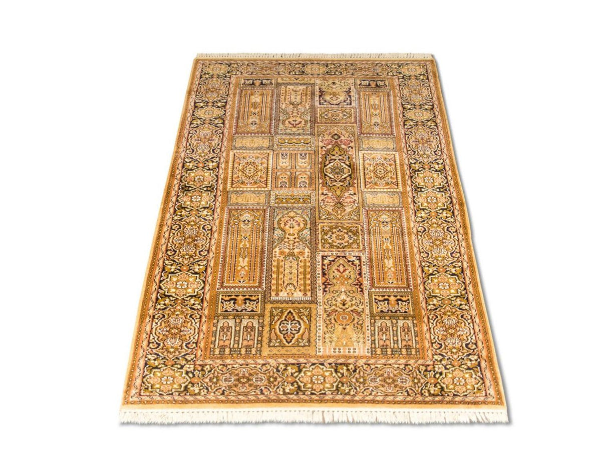 Tapis en soie - Soie du Cachemire - 158 x 93 cm - marron
