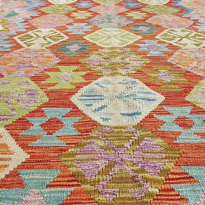 Tapis Kelim - Splash - 300 x 206 cm - multicolore