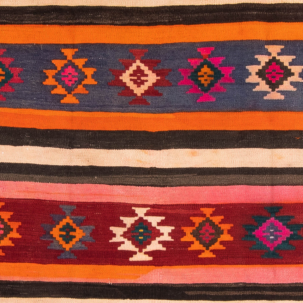 Tapis de couloir Tapis Kelim - Vieux - 330 x 145 cm - multicolore