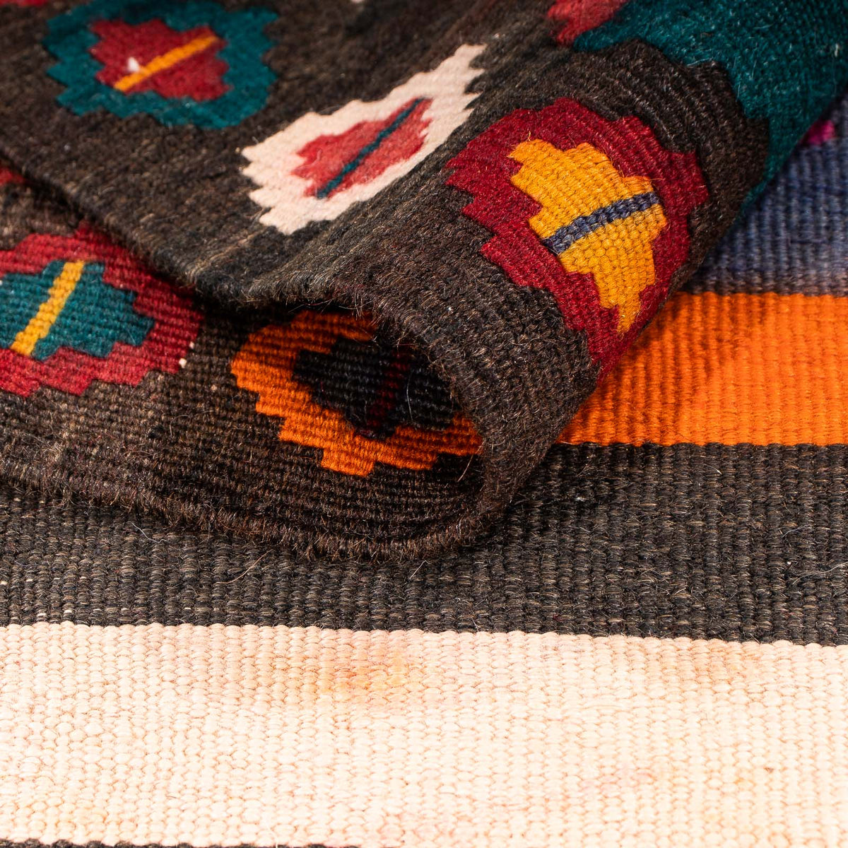 Tapis de couloir Tapis Kelim - Vieux - 330 x 145 cm - multicolore