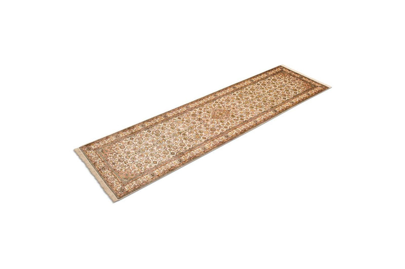 Tapis de couloir Tapis en soie - Soie du Cachemire - 301 x 79 cm - multicolore