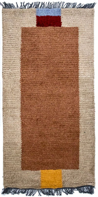 Tapis Népalais - 140 x 70 cm - marron