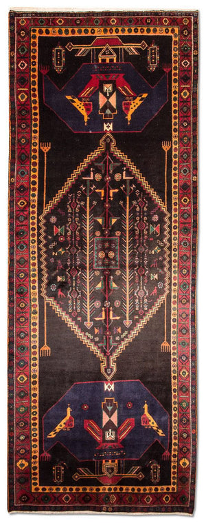 Tapis de couloir Tapis persan - Nomadic - 411 x 143 cm - bleu foncé