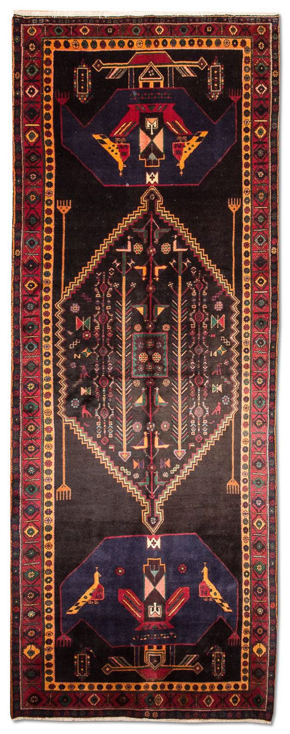 Tapis de couloir Tapis persan - Nomadic - 411 x 143 cm - bleu foncé