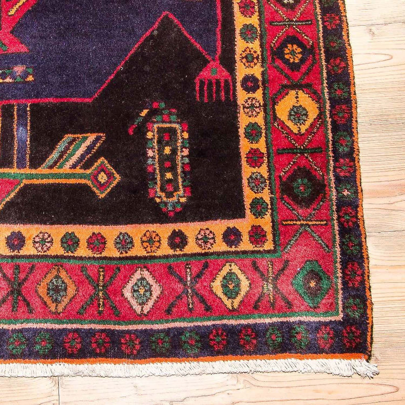 Tapis de couloir Tapis persan - Nomadic - 411 x 143 cm - bleu foncé