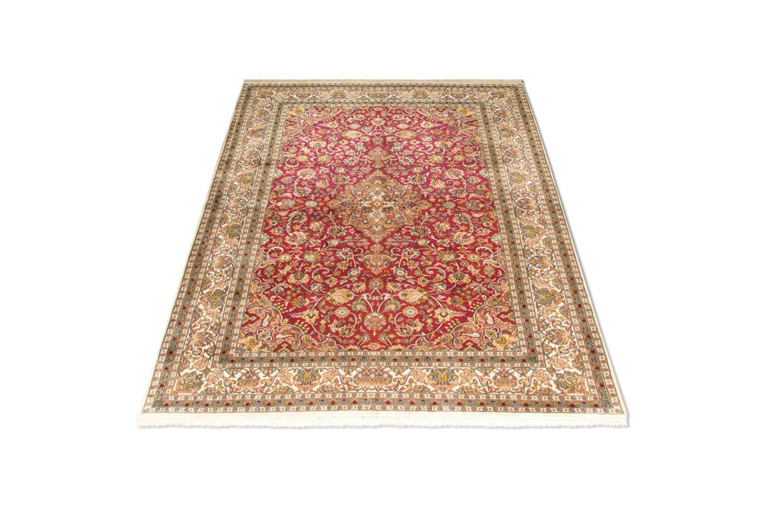 Tapis en soie - Soie du Cachemire - 218 x 157 cm - rouge