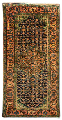 Tapis de couloir Tapis persan - Nomadic - 284 x 143 cm - bleu foncé