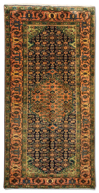 Tapis de couloir Tapis persan - Nomadic - 284 x 143 cm - bleu foncé