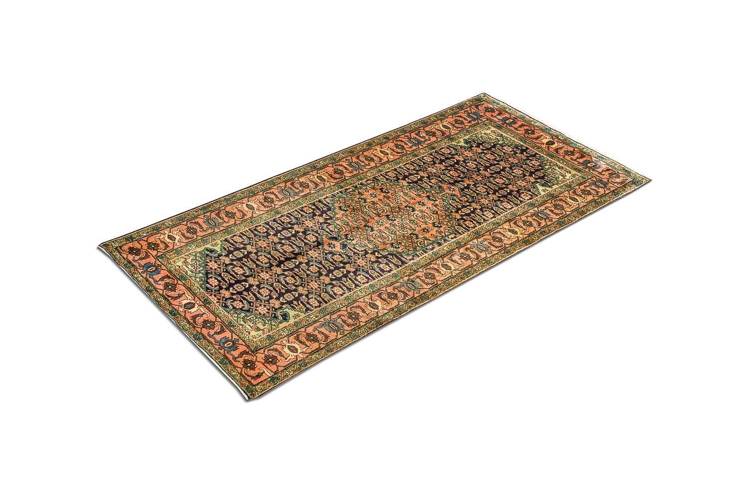 Tapis de couloir Tapis persan - Nomadic - 284 x 143 cm - bleu foncé