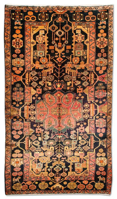 Tapis persan - Nomadic - 306 x 158 cm - bleu foncé