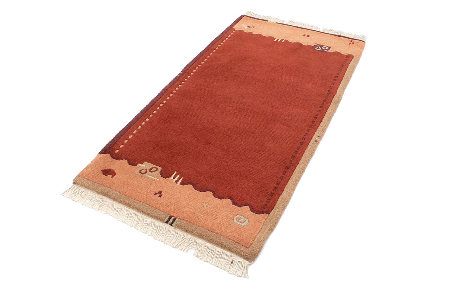 Tapis Népalais - 140 x 70 cm - orange