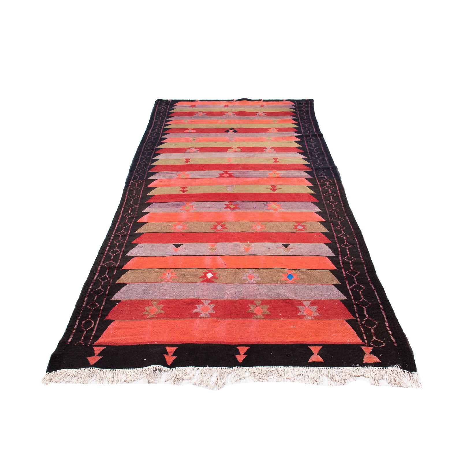 Tapis de couloir Tapis Kelim - Vieux - 330 x 135 cm - multicolore