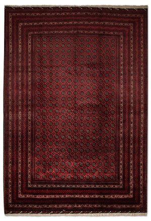 Tapis afghan - Boukhara - 299 x 195 cm - rouge
