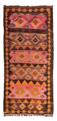 Tapis de couloir Tapis Kelim - Vieux - 260 x 120 cm - multicolore
