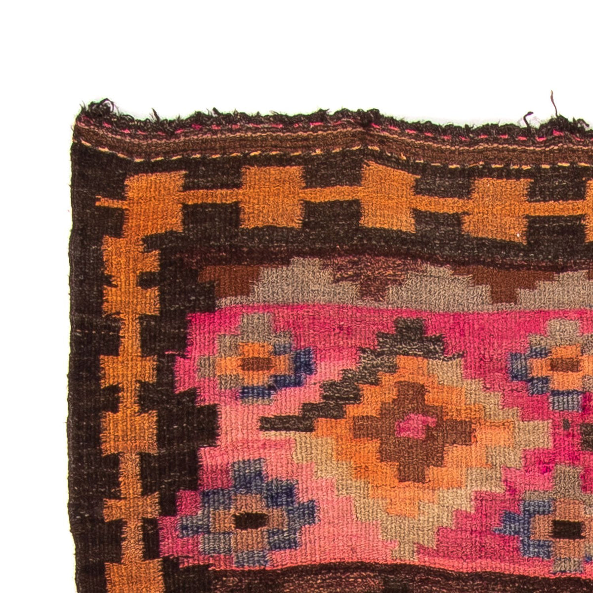 Tapis de couloir Tapis Kelim - Vieux - 260 x 120 cm - multicolore