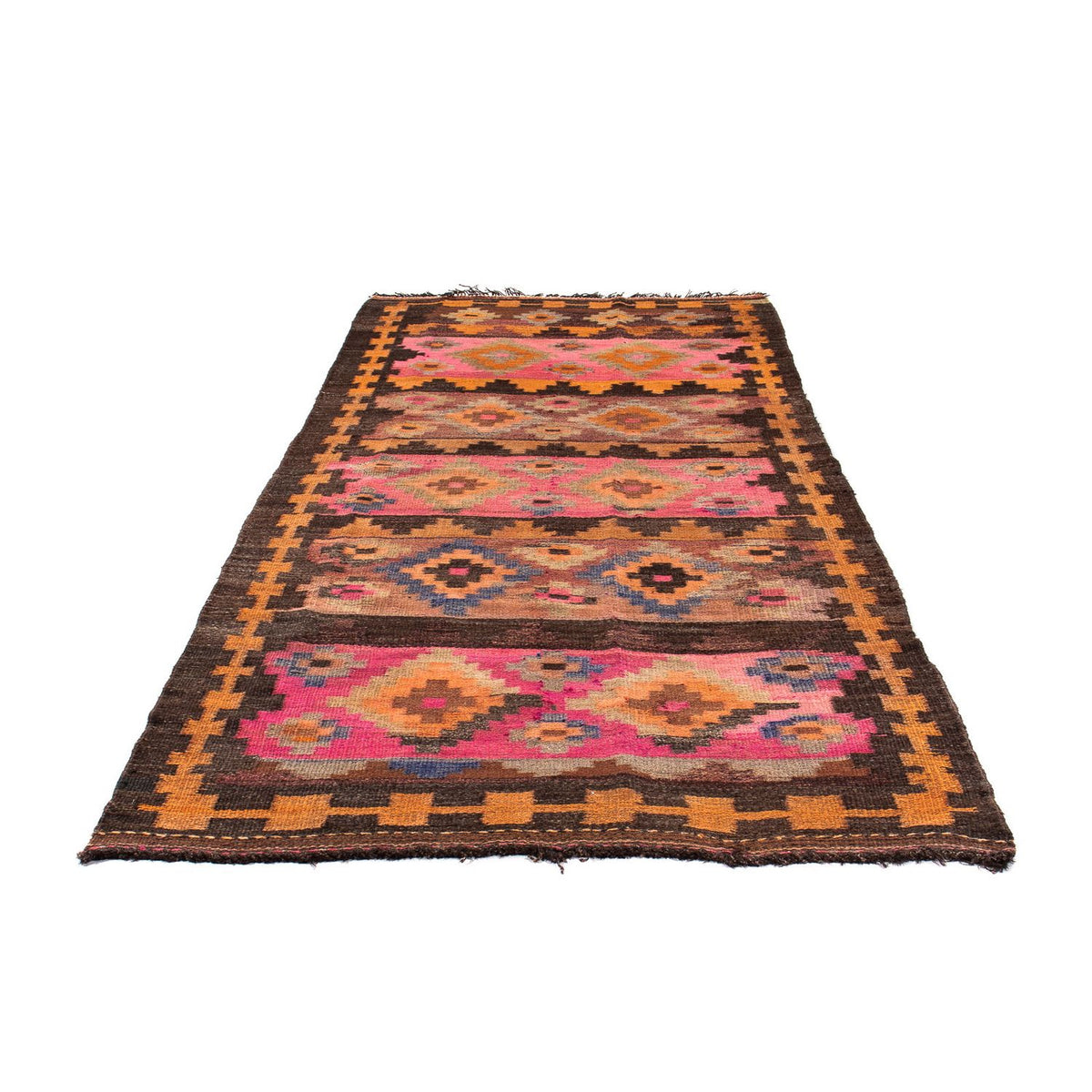 Tapis de couloir Tapis Kelim - Vieux - 260 x 120 cm - multicolore