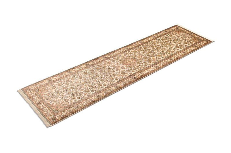 Tapis de couloir Tapis en soie - Soie du Cachemire - 300 x 79 cm - beige