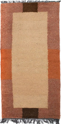 Tapis Népalais - 140 x 70 cm - marron clair