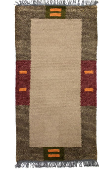 Tapis Népalais - 140 x 70 cm - marron clair