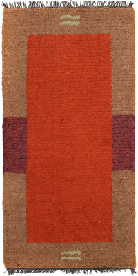 Tapis Népalais - 140 x 70 cm - rouge