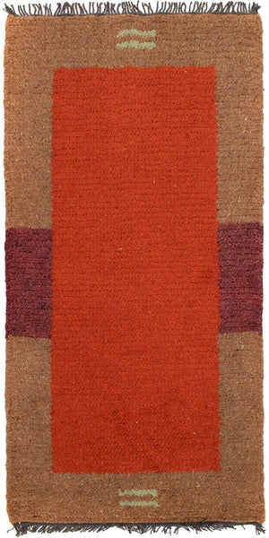 Tapis Népalais - 140 x 70 cm - rouge