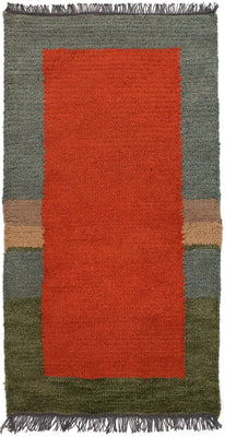 Tapis Népalais - 140 x 70 cm - rouge