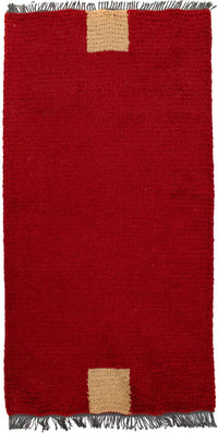 Tapis Népalais - 140 x 70 cm - rouge