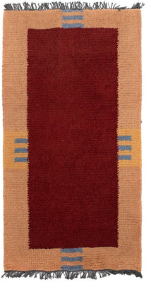 Tapis Népalais - 140 x 70 cm - rouge